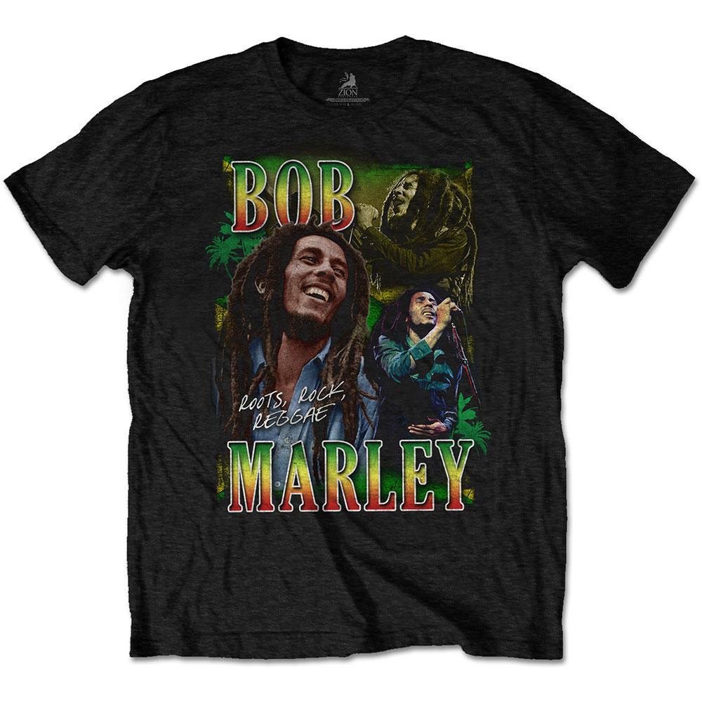 BOB MARLEY - Merch T-Shirt: ROOTS, ROCK, REGGAE