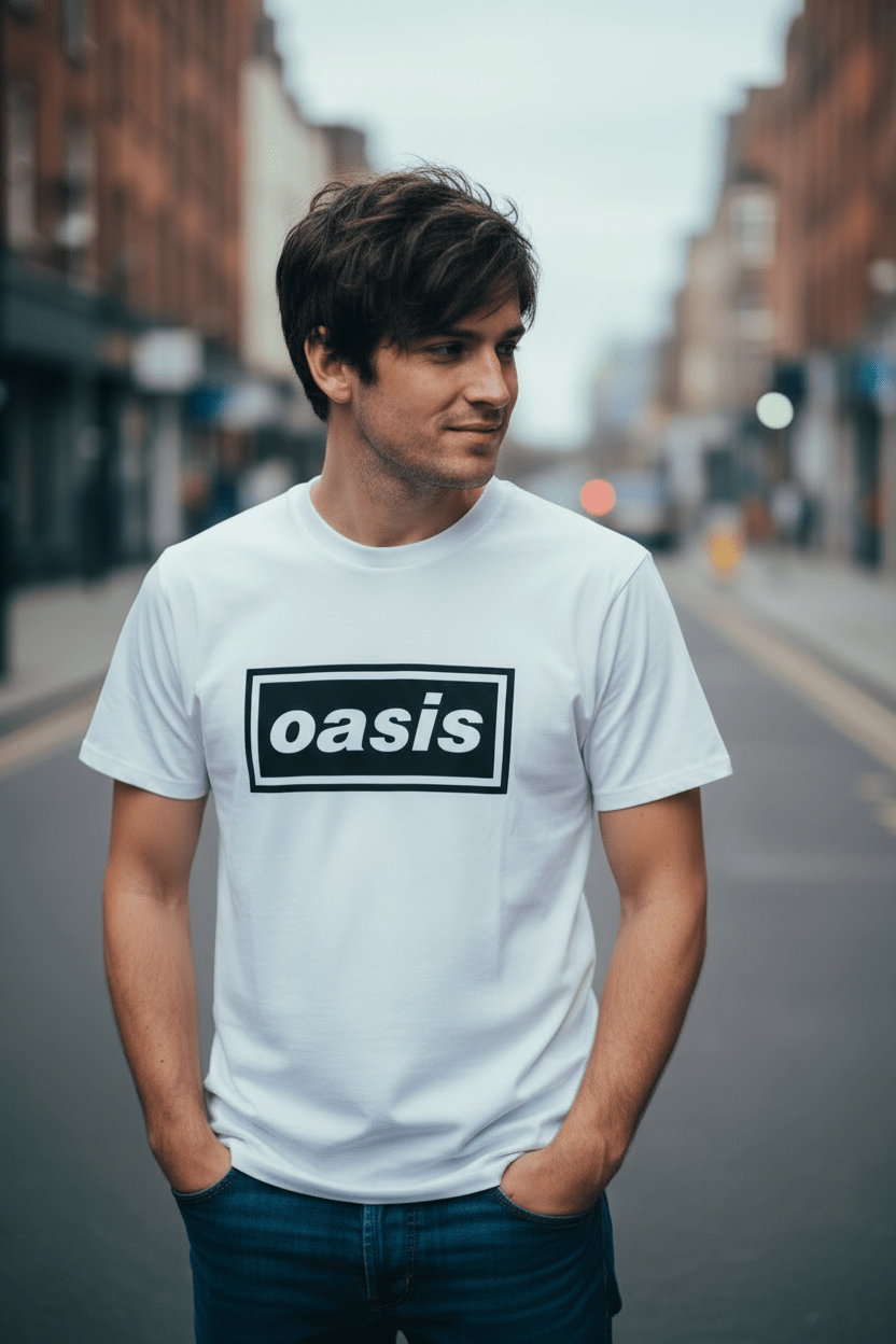 OASIS - Band T-Shirt: Logo weiß - COOCOO.at - Dein Merch Shop aus Österreich