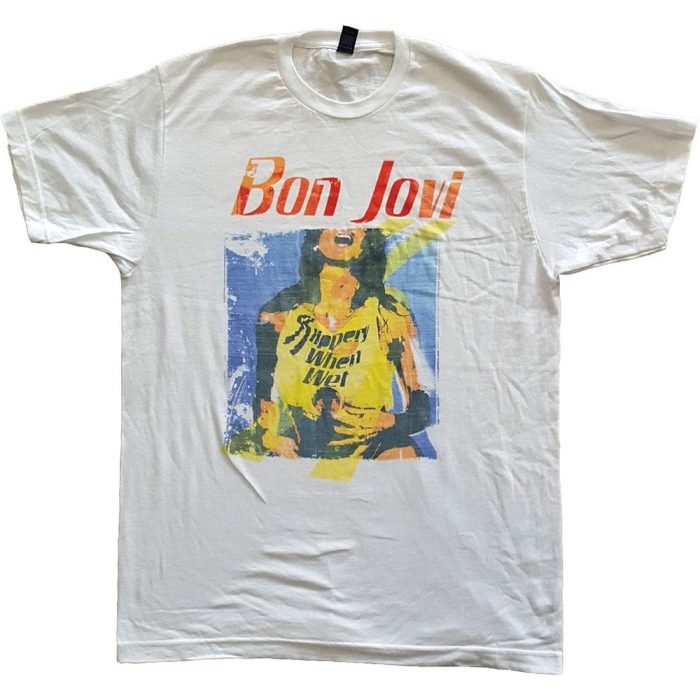 BON JOVI - Band T-Shirt: SLIPPERY ORIGINAL COVER - Band Merchandise - Band Merch - bandshirt - BONJTS06MW