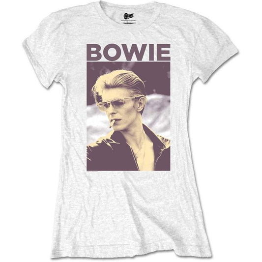 DAVID BOWIE - Ladies Band T-Shirt: SMOKING
