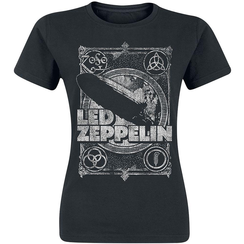 LED ZEPPELIN - Ladies Band T-Shirt: VINTAGE PRINT