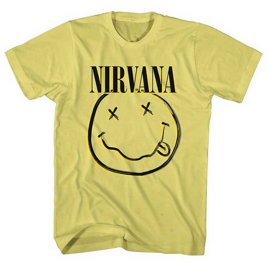 NIRVANA - Band T-Shirt: INVERSE SMILEY