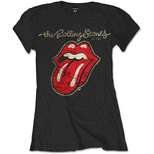 THE ROLLING STONES - Ladies Band Shirt: PLASTERED TONGUE