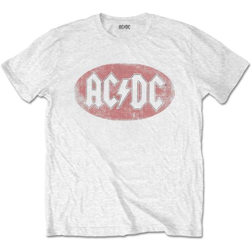 AC/DC - Unisex T-Shirt: OVAL LOGO VINTAGE - Official Merchandise - Bandshirt - Frontprint