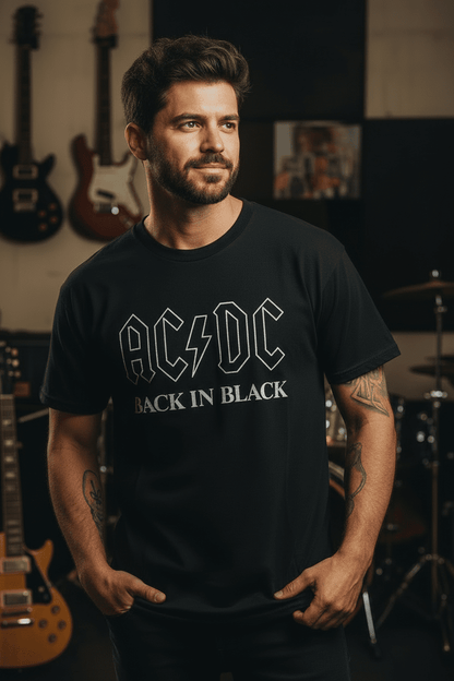 AC/DC - Band T-Shirt: BACK IN BLACK - COOCOO.at - Dein Merch Shop aus Österreich