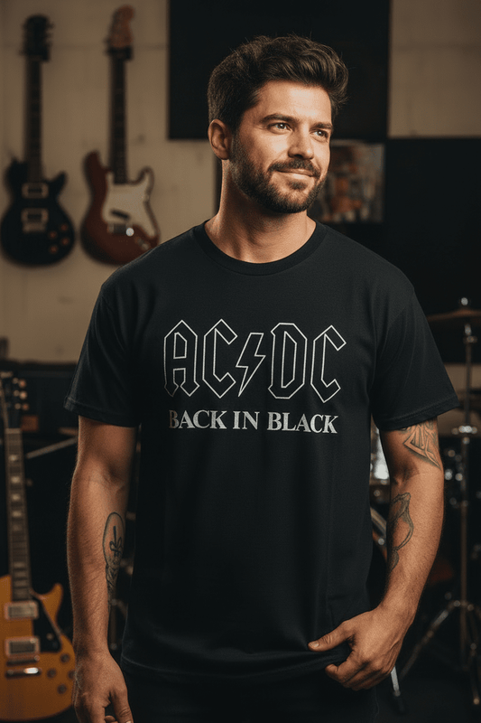 AC/DC - Band T-Shirt: BACK IN BLACK - COOCOO.at - Dein Merch Shop aus Österreich