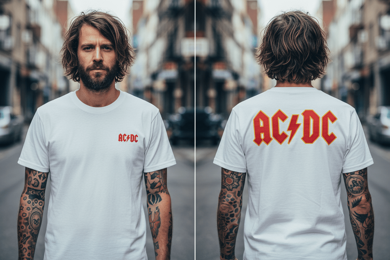 AC/DC - Band T-Shirt: Logo F/B - COOCOO.at - Dein Merch Shop aus Österreich