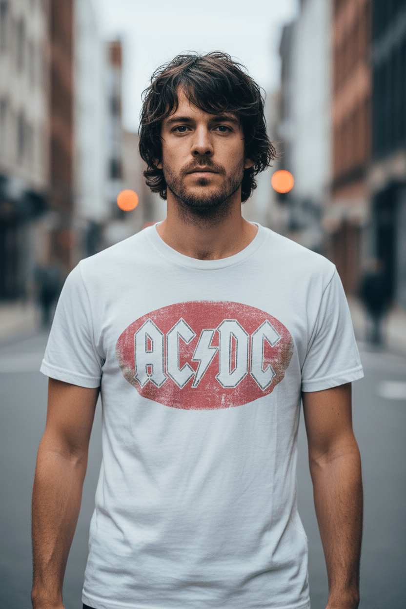 AC/DC - Band T-Shirt: Logo Vintage - COOCOO.at - Dein Merch Shop aus Österreich