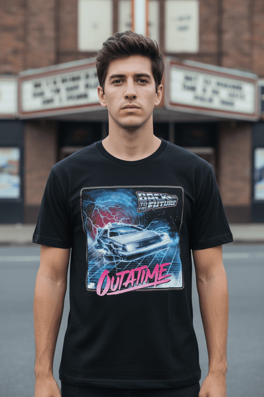 BACK TO THE FUTURE - Merch T-Shirt: OUTA TIME NEON - COOCOO.at - Dein Merch Shop aus Österreich
