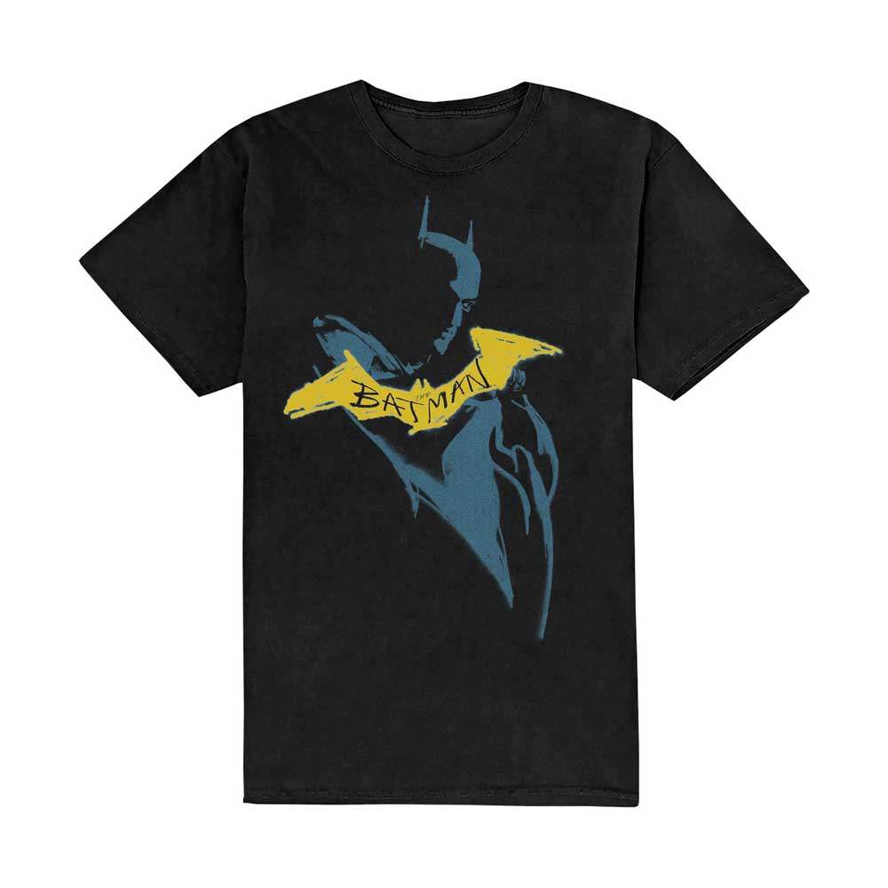 BATMAN - Unisex T-Shirt: YELLOW SKETCH - Official Merchandise - Movie T-Shirt - Film Merch - DC Comics