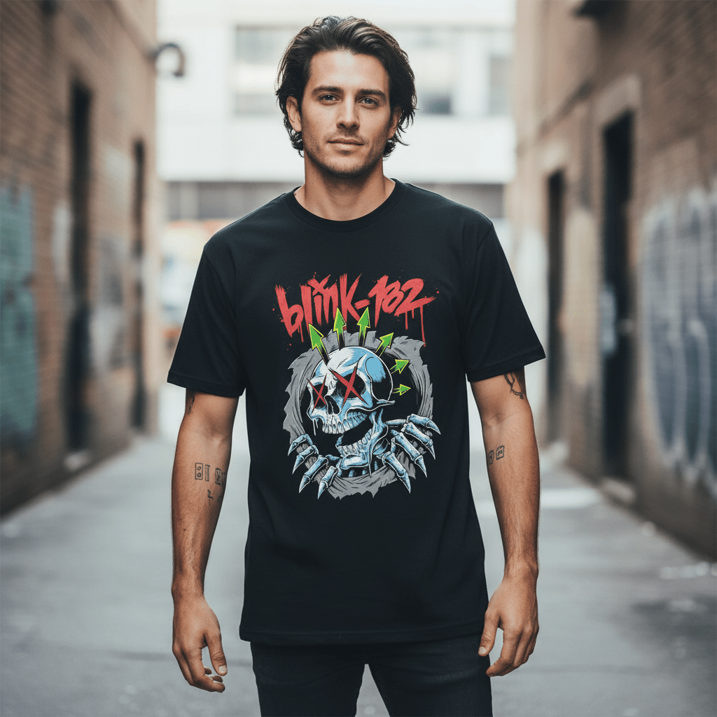 BLINK 182 - Band T-Shirt: SKULL - COOCOO.at - Dein Merch Shop aus Österreich
