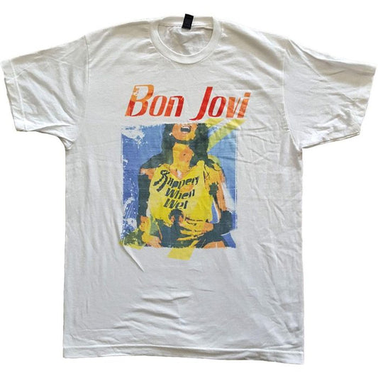 BON JOVI - Band T-Shirt: SLIPPERY ORIGINAL COVER - Band Merchandise - Band Merch - bandshirt - BONJTS06MW