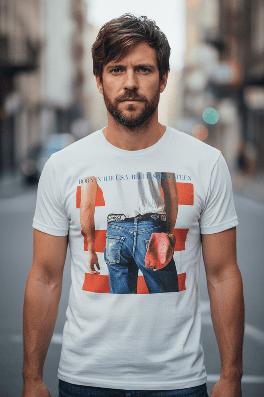 BRUCE SPRINGSTEEN - Merch T-Shirt: BORN IN THE USA - COOCOO.at - Dein Merch Shop aus Österreich