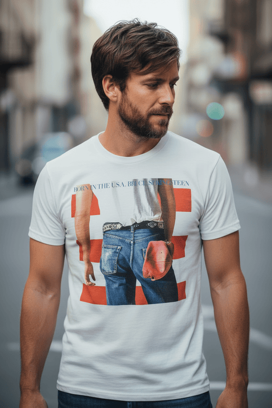 BRUCE SPRINGSTEEN - Merch T-Shirt: BORN IN THE USA - COOCOO.at - Dein Merch Shop aus Österreich