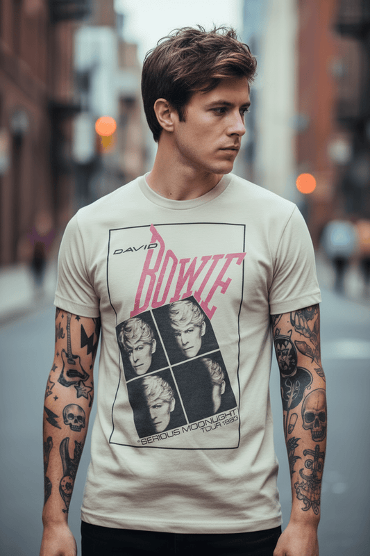DAVID BOWIE - Merch T-Shirt: SERIOUS MOONLIGHT - COOCOO.at - Dein Merch Shop aus Österreich