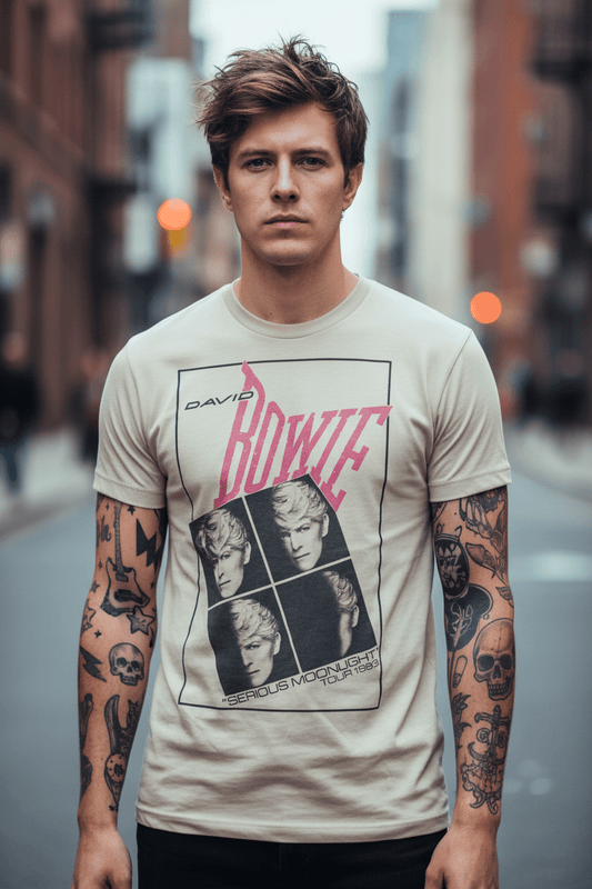 DAVID BOWIE - Merch T-Shirt: SERIOUS MOONLIGHT - COOCOO.at - Dein Merch Shop aus Österreich