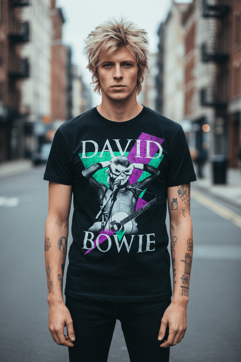 DAVID BOWIE - Merch T-Shirt: THUNDER - COOCOO.at - Dein Merch Shop aus Österreich