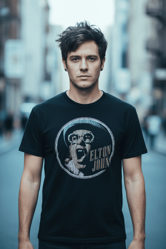 ELTON JOHN - Merch T-Shirt: CIRCLE - COOCOO.at - Dein Merch Shop aus Österreich