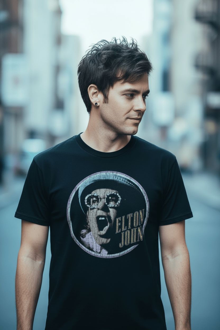 ELTON JOHN - Merch T-Shirt: CIRCLE - COOCOO.at - Dein Merch Shop aus Österreich
