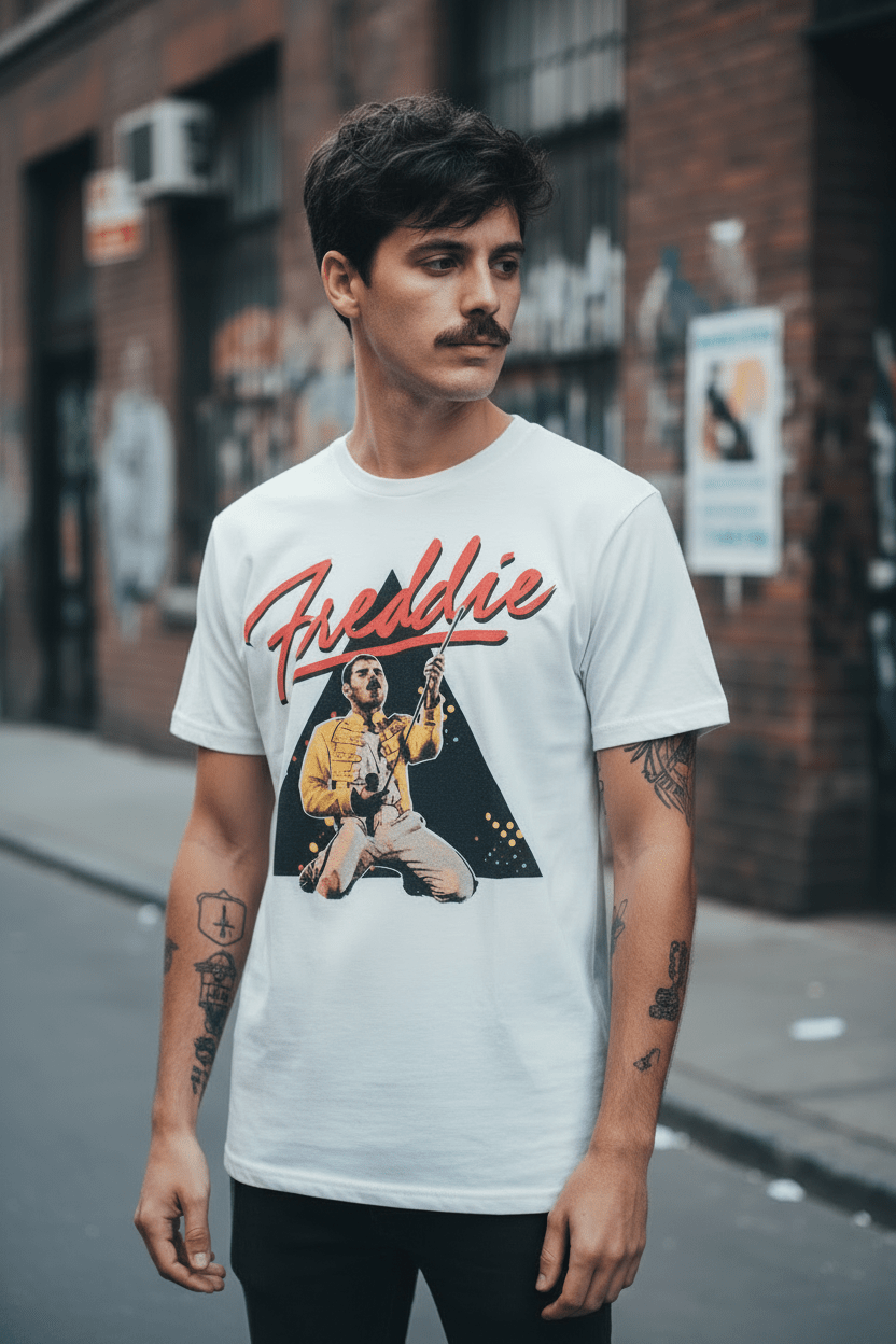 FREDDIE MERCURY - Merch T-Shirt: TRIANGLE - COOCOO.at - Dein Merch Shop aus Österreich