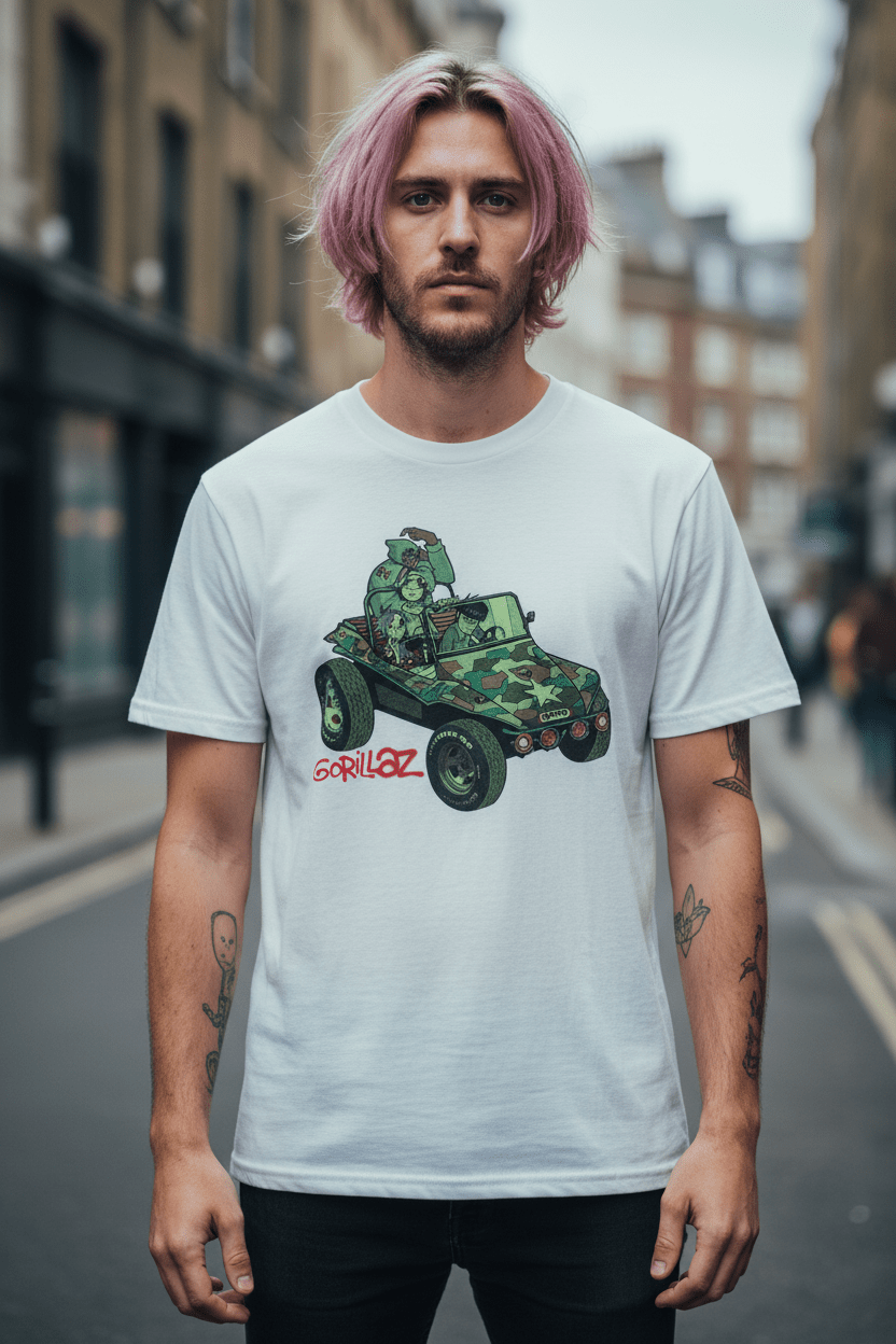 GORILLAZ - Band T-Shirt: GREEN JEEP - COOCOO.at - Dein Merch Shop aus Österreich