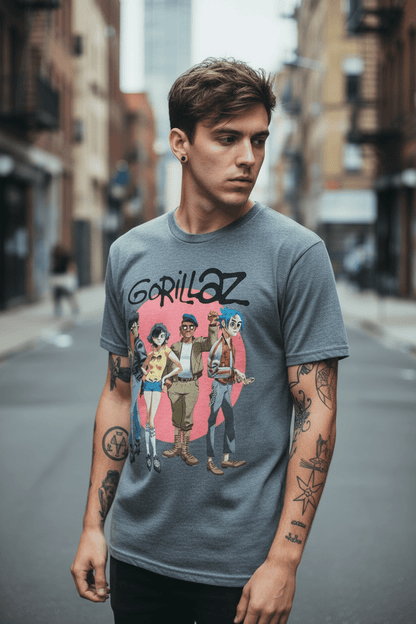 GORILLAZ - Band T-Shirt: GROUP CIRCLE - COOCOO.at - Dein Merch Shop aus Österreich