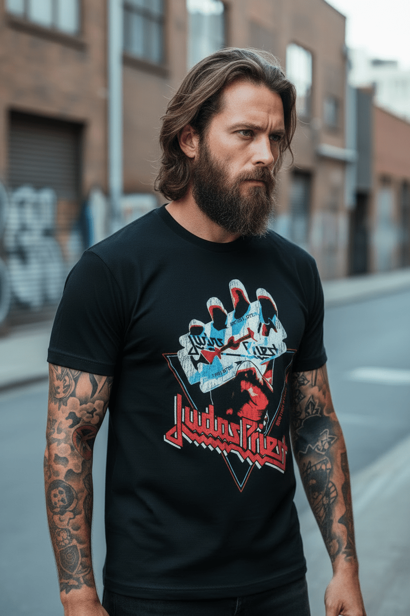 JUDAS PRIEST - Band T-Shirt: BRITISH STEEL - COOCOO.at - Dein Merch Shop aus Österreich