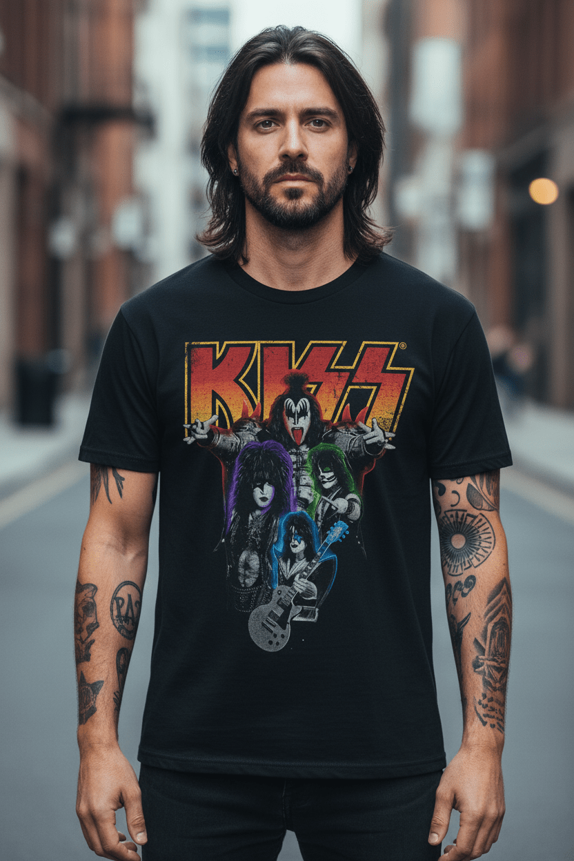 KISS - Band T-Shirt: Neon - COOCOO.at - Dein Merch Shop aus Österreich