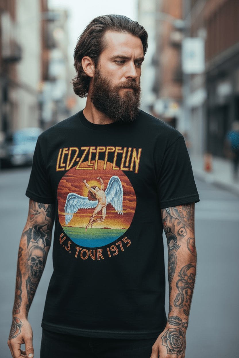 LED ZEPPELIN - Band T-Shirt: TOUR '75 - COOCOO.at - Dein Merch Shop aus Österreich