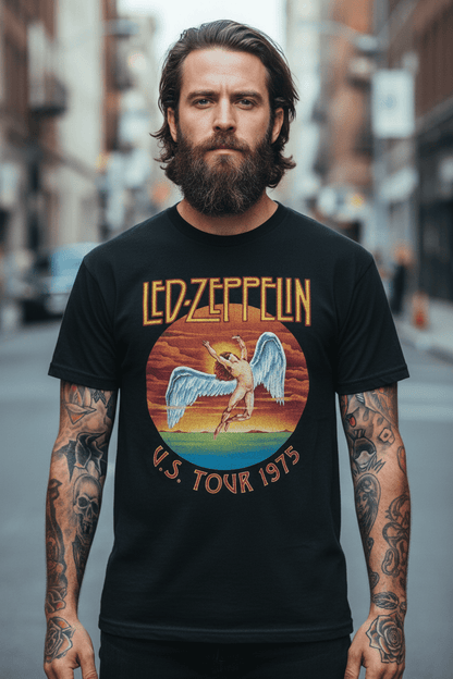 LED ZEPPELIN - Band T-Shirt: TOUR '75 - COOCOO.at - Dein Merch Shop aus Österreich
