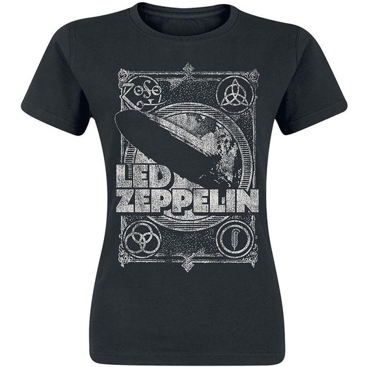 LED ZEPPELIN - Ladies Band T-Shirt: VINTAGE PRINT - COOCOO.at - Dein Merch Shop aus Österreich