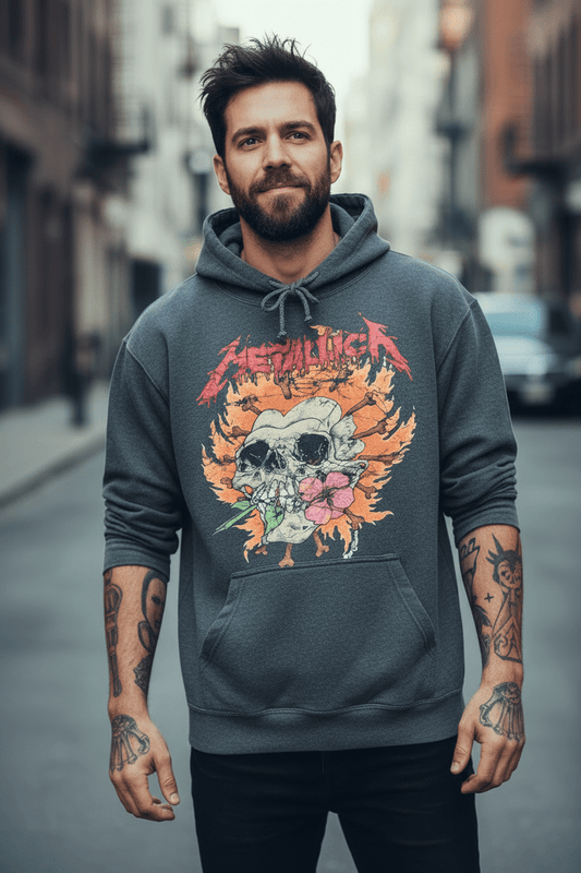 METALLICA - Band Merchandise Hoodie: SKULL FLOWER - COOCOO.at - Dein Merch Shop aus Österreich