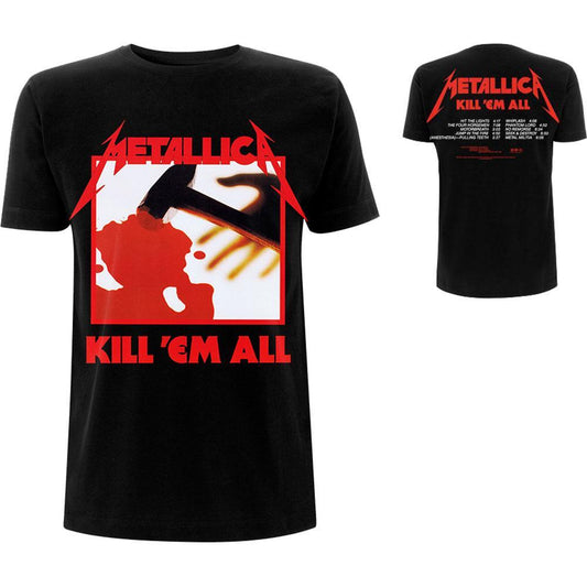 METALLICA - Band T-Shirt: KILL 'EM ALL TRACKS (BACK PRINT) Band Merchandise T-Shirt