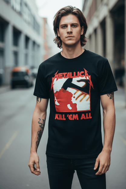 METALLICA - Band T-Shirt: KILL 'EM ALL TRACKS (BACK PRINT) - COOCOO.at - Dein Merch Shop aus Österreich