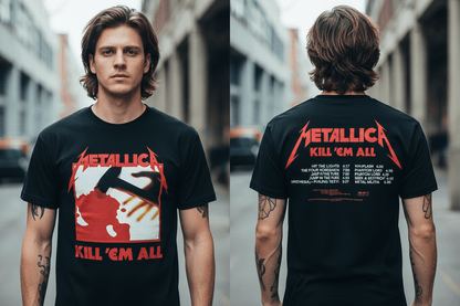 METALLICA - Band T-Shirt: KILL 'EM ALL TRACKS (BACK PRINT) - COOCOO.at - Dein Merch Shop aus Österreich