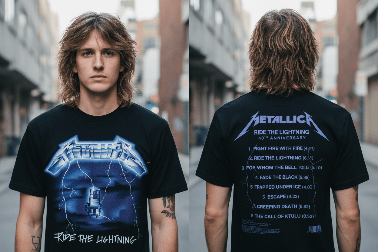 METALLICA - Band T-Shirt: RIDE THE LIGHTNING TRACKS - COOCOO.at - Dein Merch Shop aus Österreich
