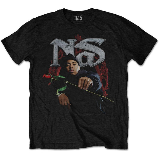 NAS - Merch T-Shirt: RED ROSE Band Merchandise T-Shirt