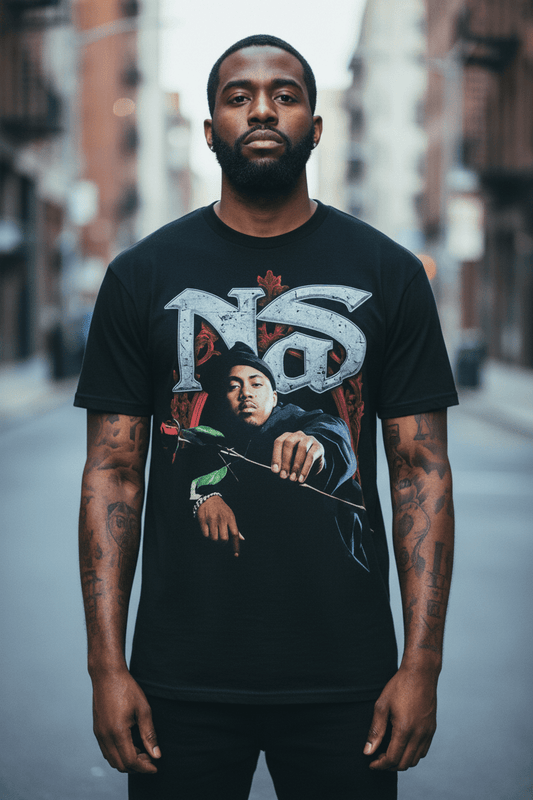 NAS - Merch T-Shirt: RED ROSE - COOCOO.at - Dein Merch Shop aus Österreich
