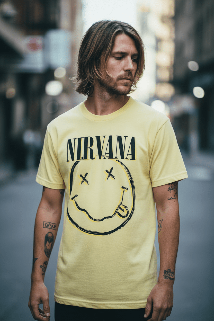 NIRVANA - Band T-Shirt: INVERSE SMILEY - COOCOO.at - Dein Merch Shop aus Österreich