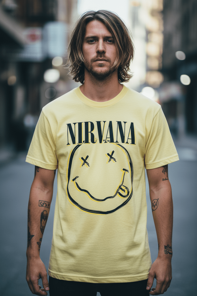 NIRVANA - Band T-Shirt: INVERSE SMILEY - COOCOO.at - Dein Merch Shop aus Österreich