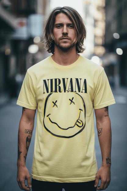 NIRVANA - Band T-Shirt: INVERSE SMILEY - COOCOO.at - Dein Merch Shop aus Österreich