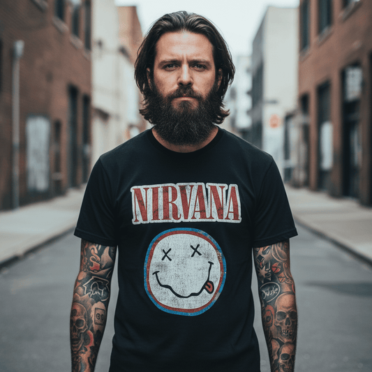 NIRVANA - Band T-Shirt: Vintage Logo - COOCOO.at - Dein Merch Shop aus Österreich