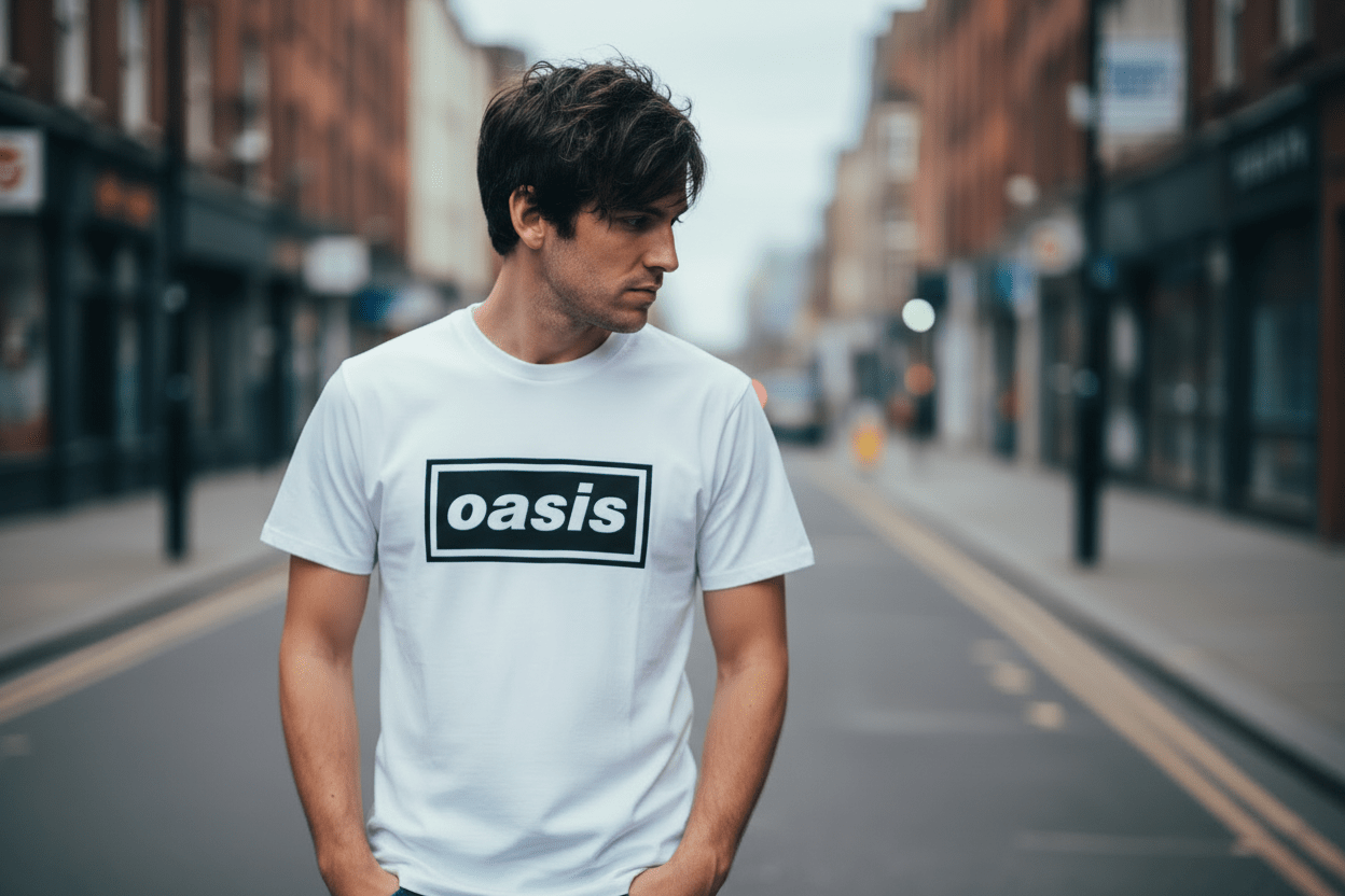 OASIS - Band T-Shirt: Logo weiß - COOCOO.at - Dein Merch Shop aus Österreich