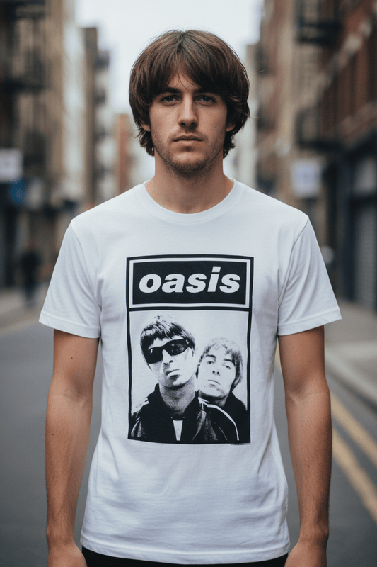 OASIS - Band T-Shirt: Noel Liam Logo - white - COOCOO.at - Dein Merch Shop aus Österreich