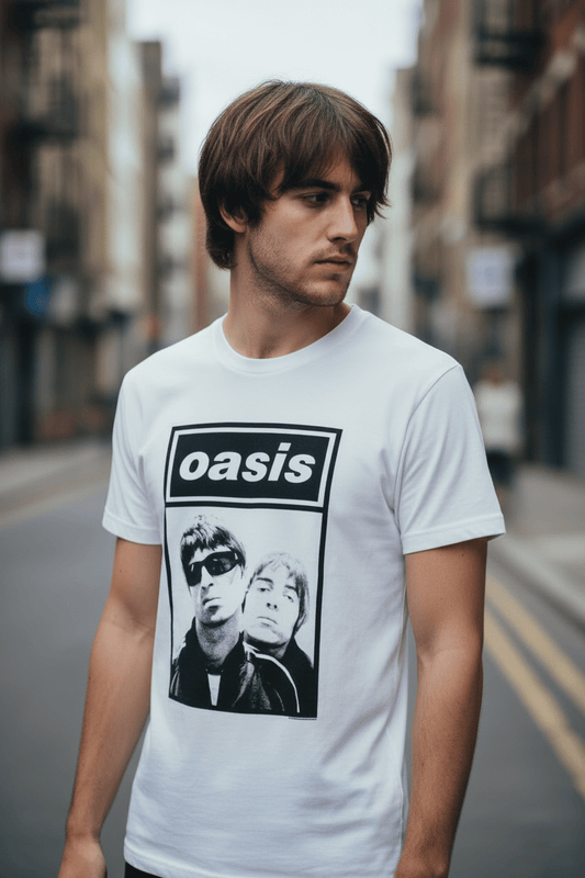 OASIS - Band T-Shirt: Noel Liam Logo - white - COOCOO.at - Dein Merch Shop aus Österreich