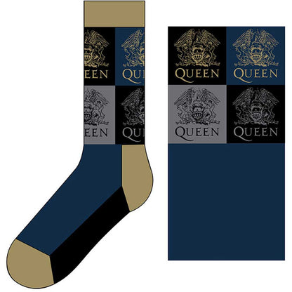 QUEEN - Merch Socken: CREST BLOCKS - COOCOO.at - Dein Merch Shop aus Österreich
