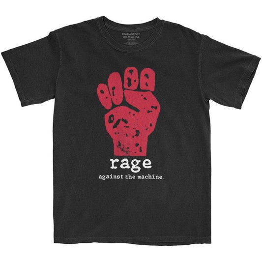 RAGE AGAINST THE MACHINE - Unisex T-Shirt:: Fist - Official Merchandise - Band T-Shirt - Front + Back - RATMTS18MB