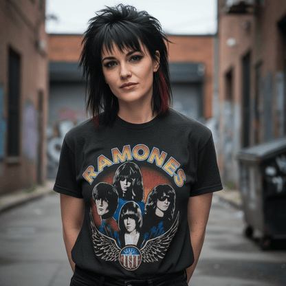 RAMONES - Ladies Band T-Shirt: VINTAGE WINGS - COOCOO.at - Dein Merch Shop aus Österreich