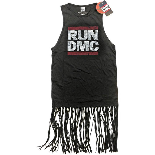 RUN DMC - Ladies Band Fransenkleid: Logo Band Merchandise Ladies Shirt