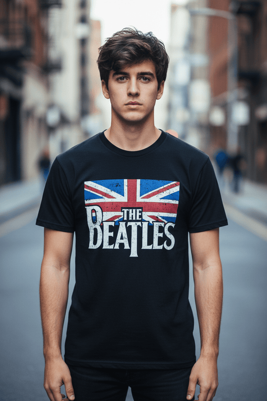 THE BEATLES - Band T-Shirt: Logo Union Jack - COOCOO.at - Dein Merch Shop aus Österreich